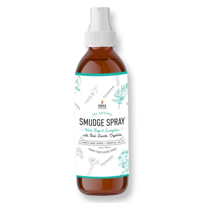 White Sage & Eucalyptus Smudge Spray w/ Quartz Crystals