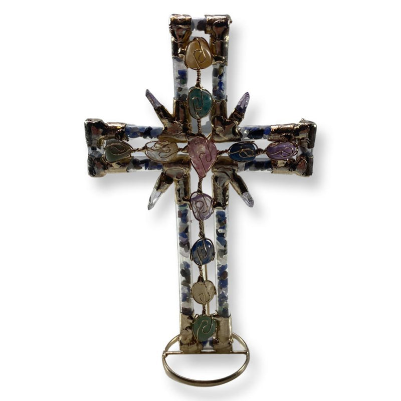 Wire Wrappeed Crystal Cross