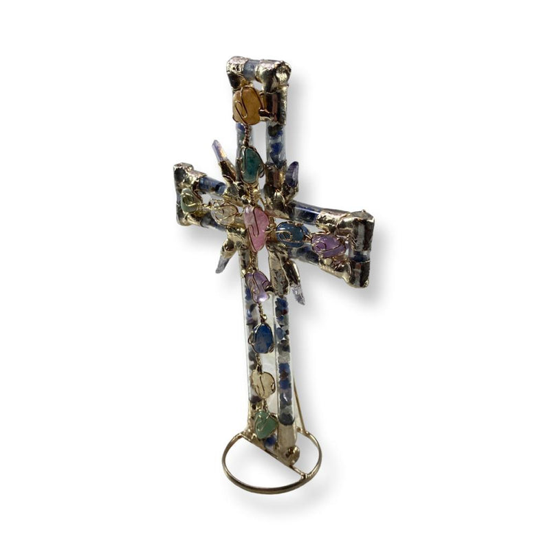 Wire Wrappeed Crystal Cross