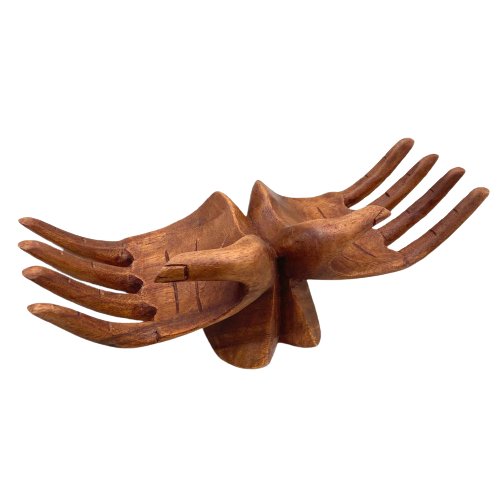 Wooden Carved Hands Display