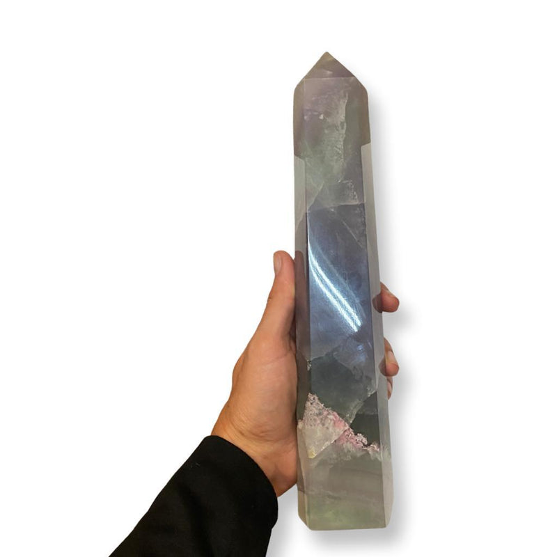 2.60LB Pale Fluorite Point w/ Calcite Inclusions - East Meets West USA