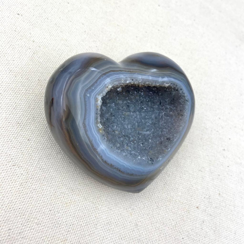 271g Agate Open Face Druzy Heart - East Meets West USA