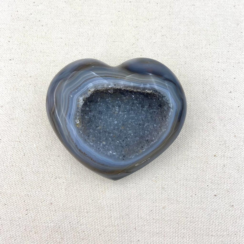 271g Agate Open Face Druzy Heart - East Meets West USA