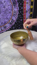 Brass Etched Hamsa Singing Bowl