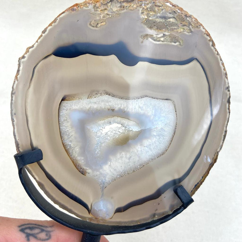 360g Agate Druzy Slice on Stand - East Meets West USA