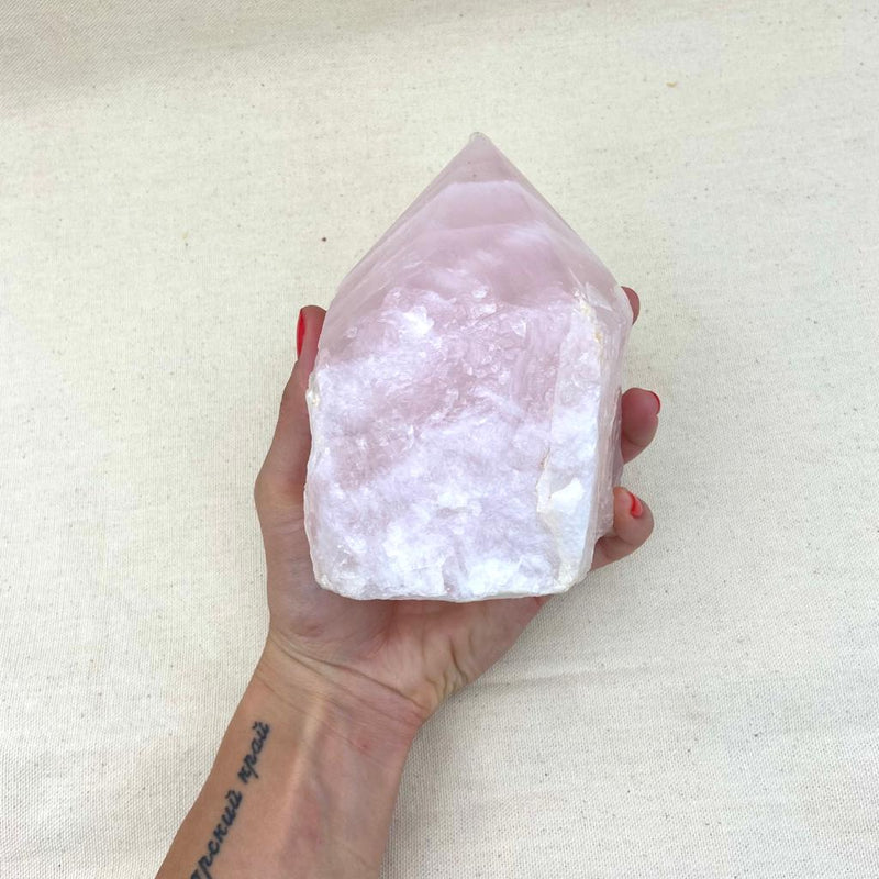 3.6lbs Top Polished Rose Quartz Point - East Meets West USA