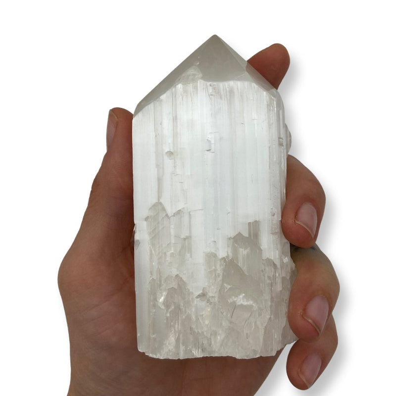 4" Top Polished Selenite Point - East Meets West USA