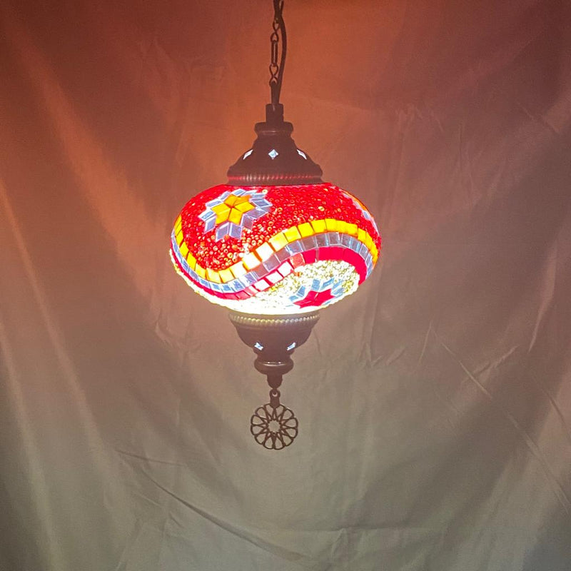 5" Orange Turkish Lamp Chandelier - East Meets West USA