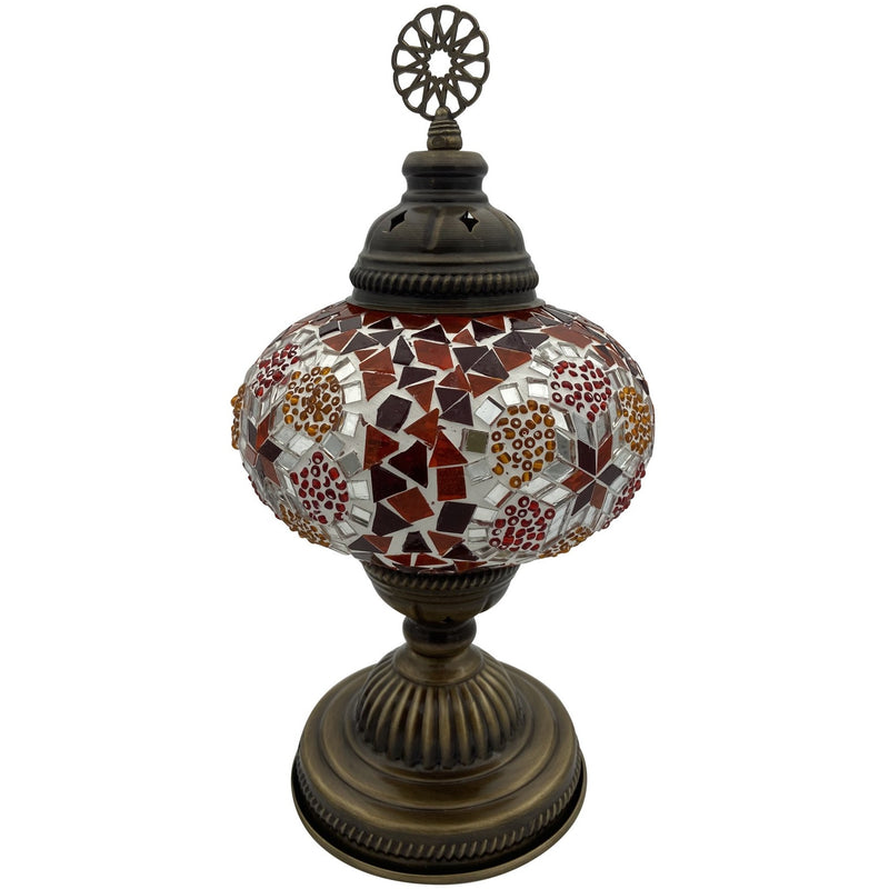 6" Red/White Turkish Lamp - East Meets West USA