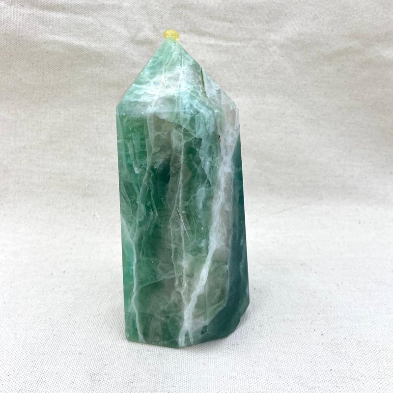 6" Thick Green Fluorite Point - East Meets West USA