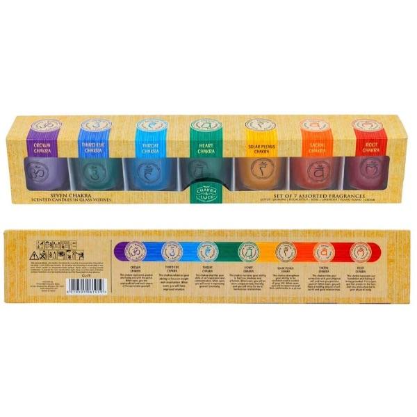 7 Chakra Scented Votive Candles Set - East Meets West USA
