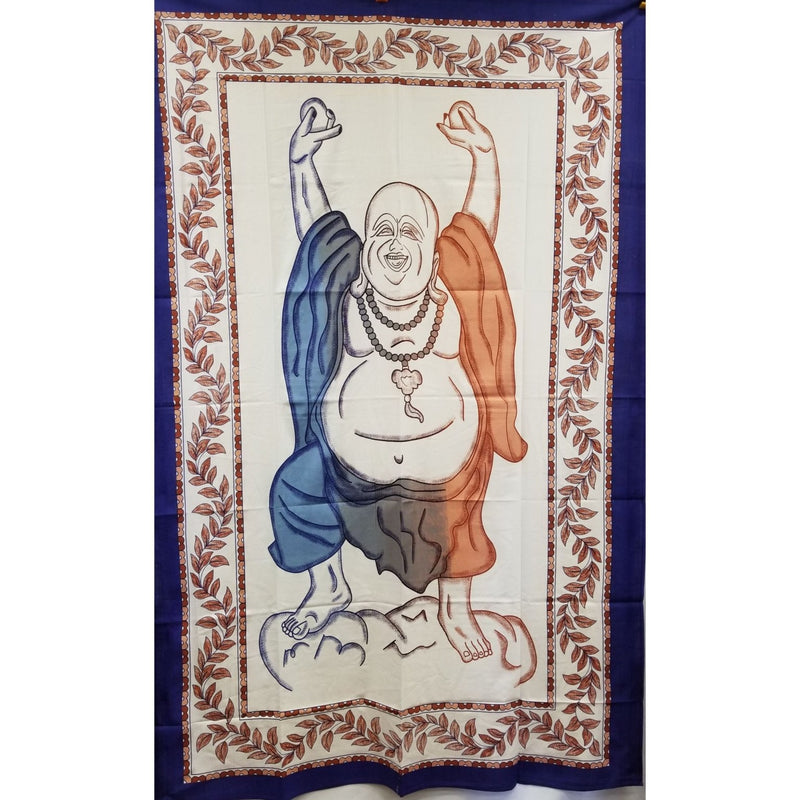 86"x54" Laughing Buddha Tapestry - East Meets West USA