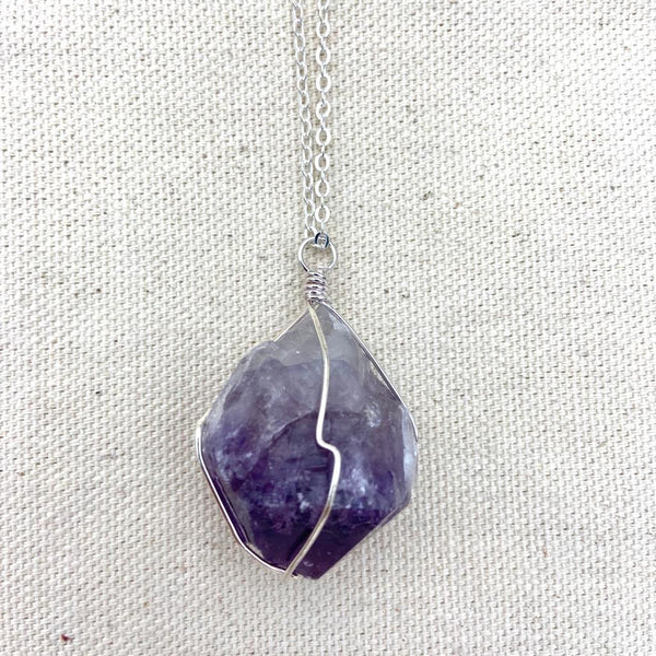 Amethyst Wire Wrap Necklace - East Meets West USA