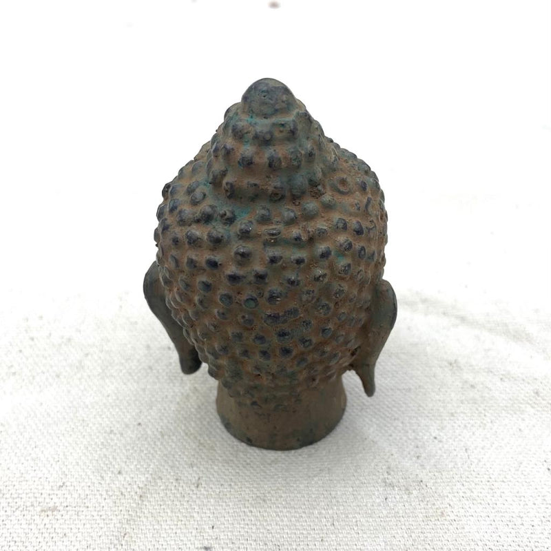 Antique Brass Buddha Head Figurine - East Meets West USA