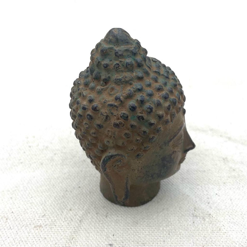 Antique Brass Buddha Head Figurine - East Meets West USA