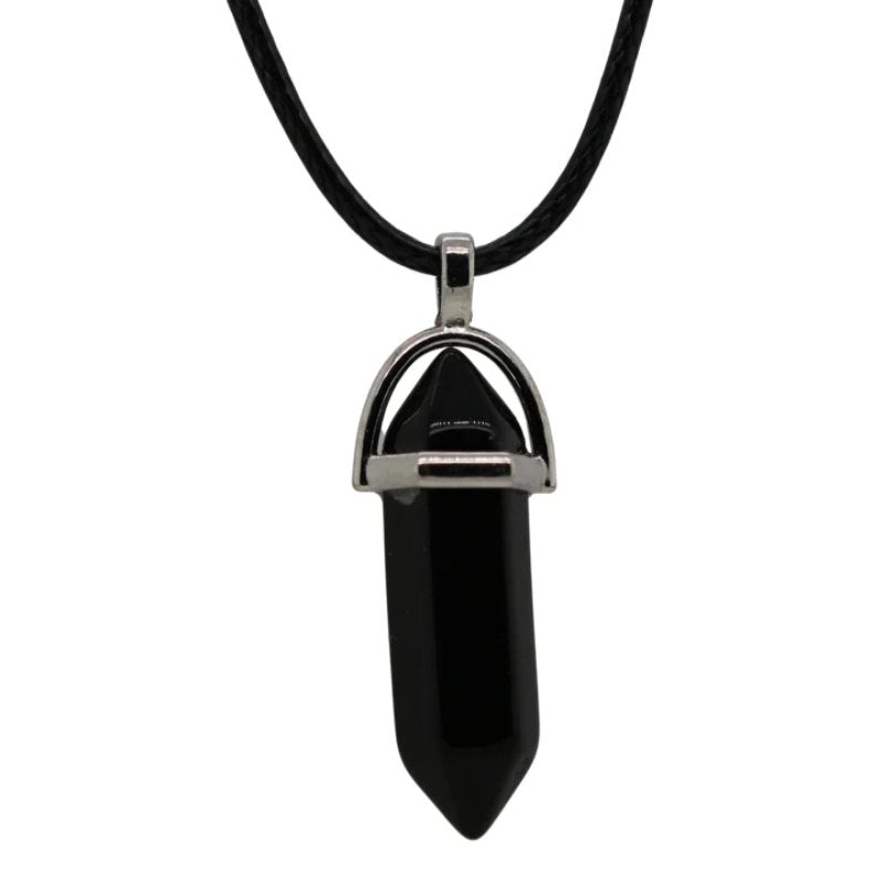Black Obsidian Point Pendent Necklace - East Meets West USA
