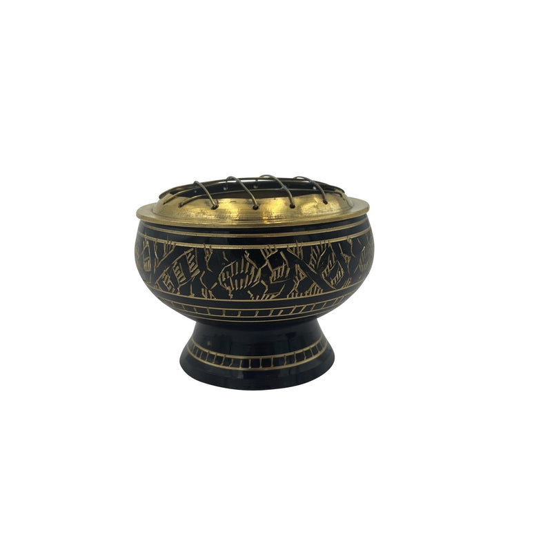 Black Ornate Brass Incense Burner - East Meets West USA