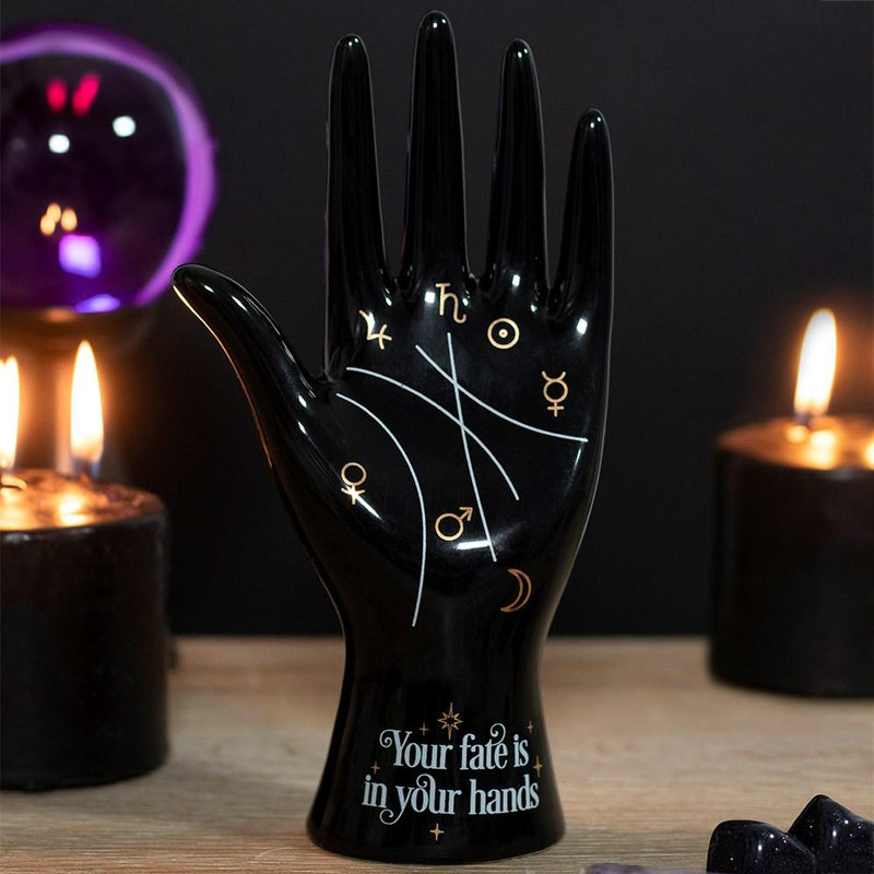 Black Palmistry Hand Ornament - East Meets West USA