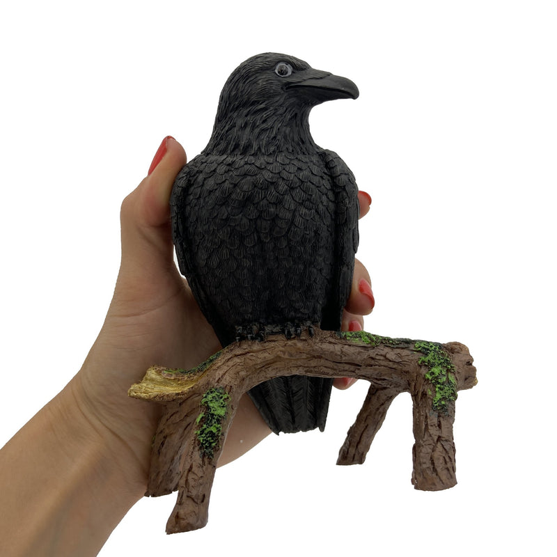 Black Raven on Branch Figurine - East Meets West USA