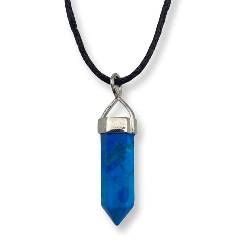 Blue Howlite Point Pendent Necklace - East Meets West USA