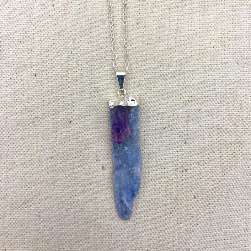 Blue Kyanite w/ Amethyst Necklace - East Meets West USA