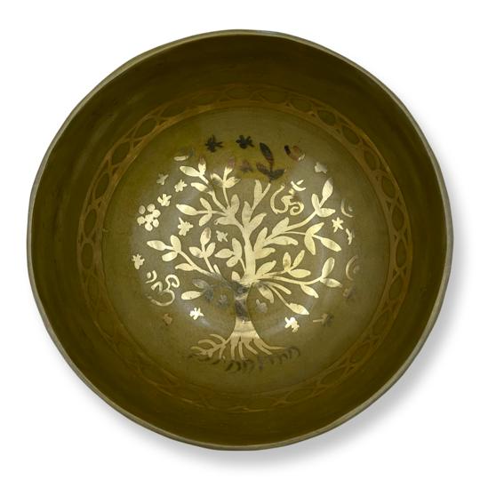 Brass Etched Tree of Life Singing Bowl - East Meets West USA