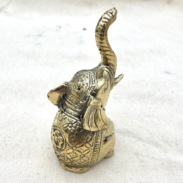 Brass Good Luck Elephant Figurine - East Meets West USA