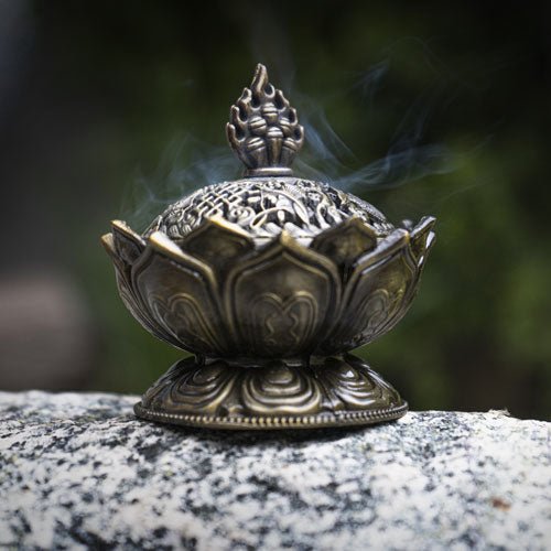 Brass Lotus Incense Cone Burner - East Meets West USA