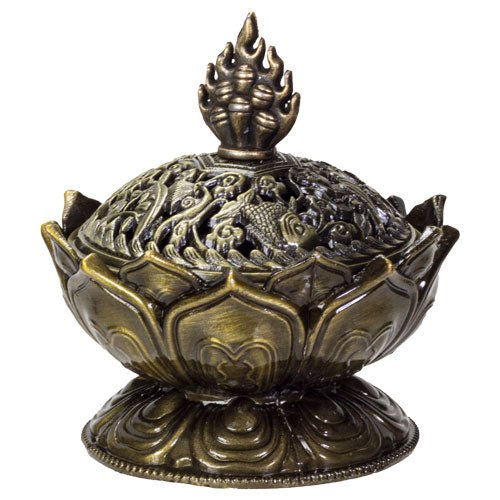 Brass Lotus Incense Cone Burner - East Meets West USA