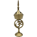 Om Standing Brass Incense Resin Burner 