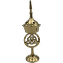 Triquetra Standing Brass Incense Resin Burner 
