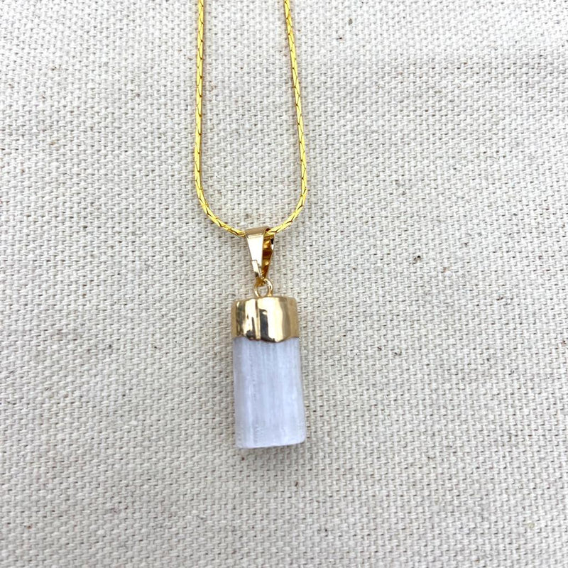 Capped Selenite Necklace - East Meets West USA