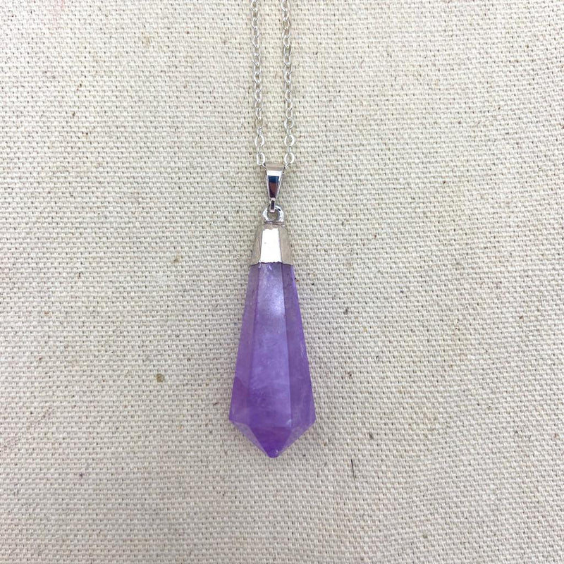 Carved Amethyst Point Necklace - East Meets West USA