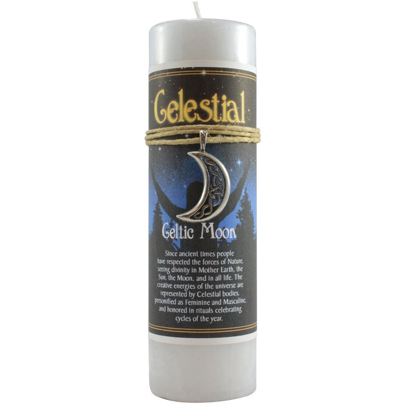 Celestial Candle: Celtic Moon with Pendant - East Meets West USA