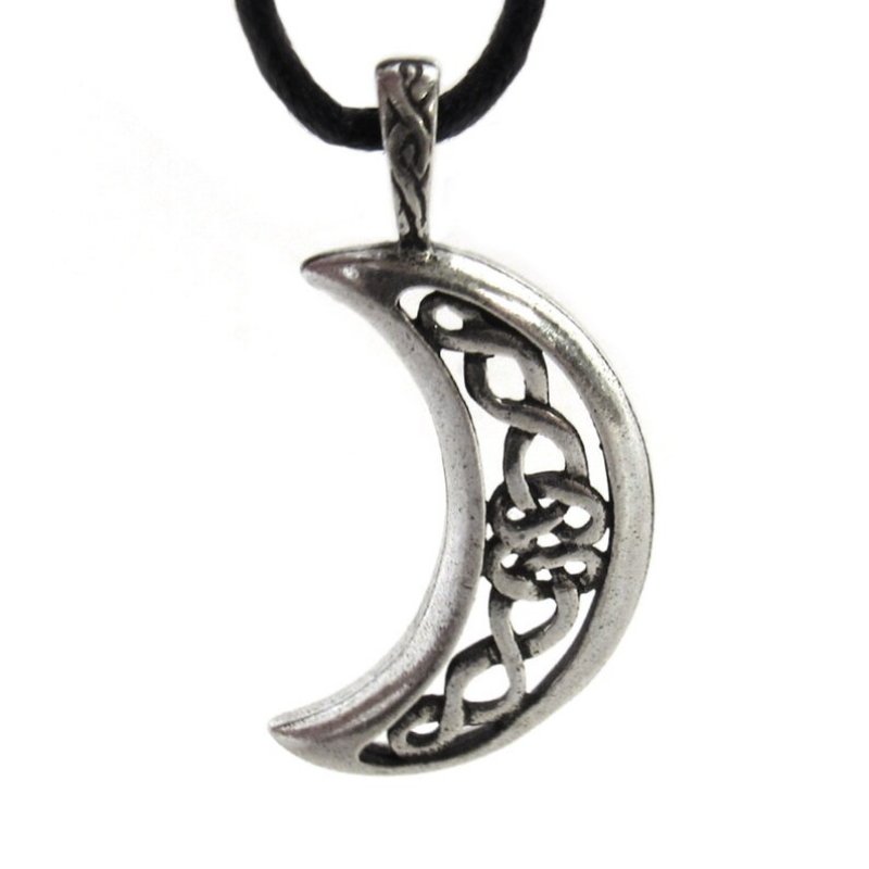 Celestial Celtic Moon Pewter Necklace - East Meets West USA