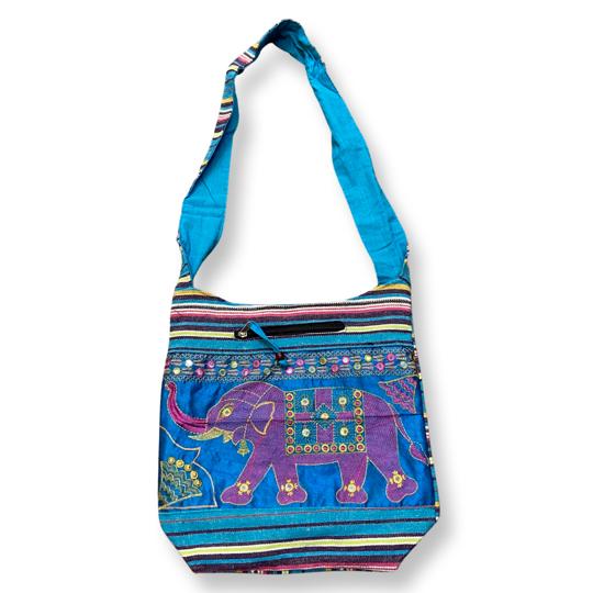 Cotton Elephant Embroidery Tote - East Meets West USA