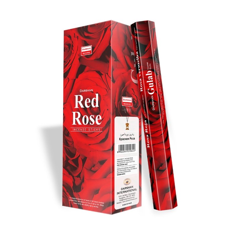 Darshan Red Rose ncense Sticks - East Meets West USA