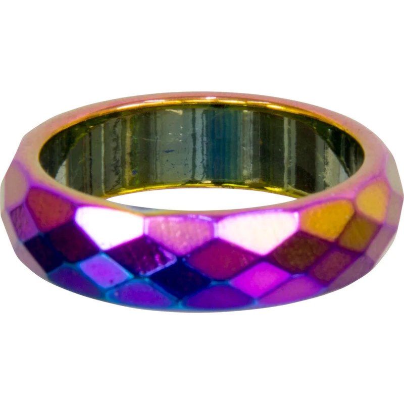 Faceted Rainbow Hematite Ring - East Meets West USA