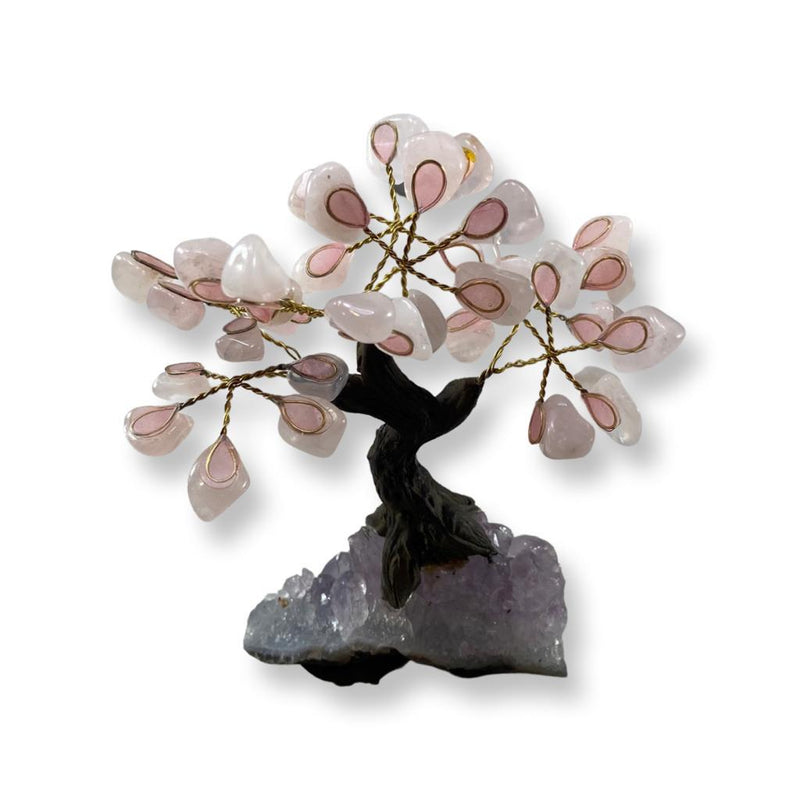 Feng Shui Polished Rose Quartz Crystal Tree - East Meets West USA