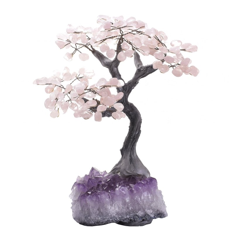 Feng Shui Polished Rose Quartz Crystal Tree - East Meets West USA