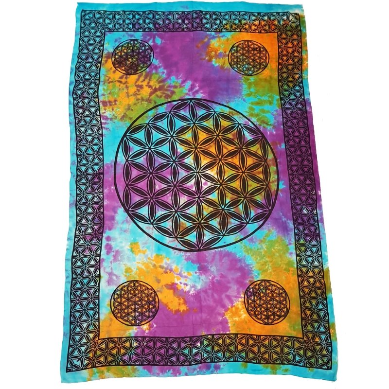 Flower of Life Tie Dye Tapestry - East Meets West USA