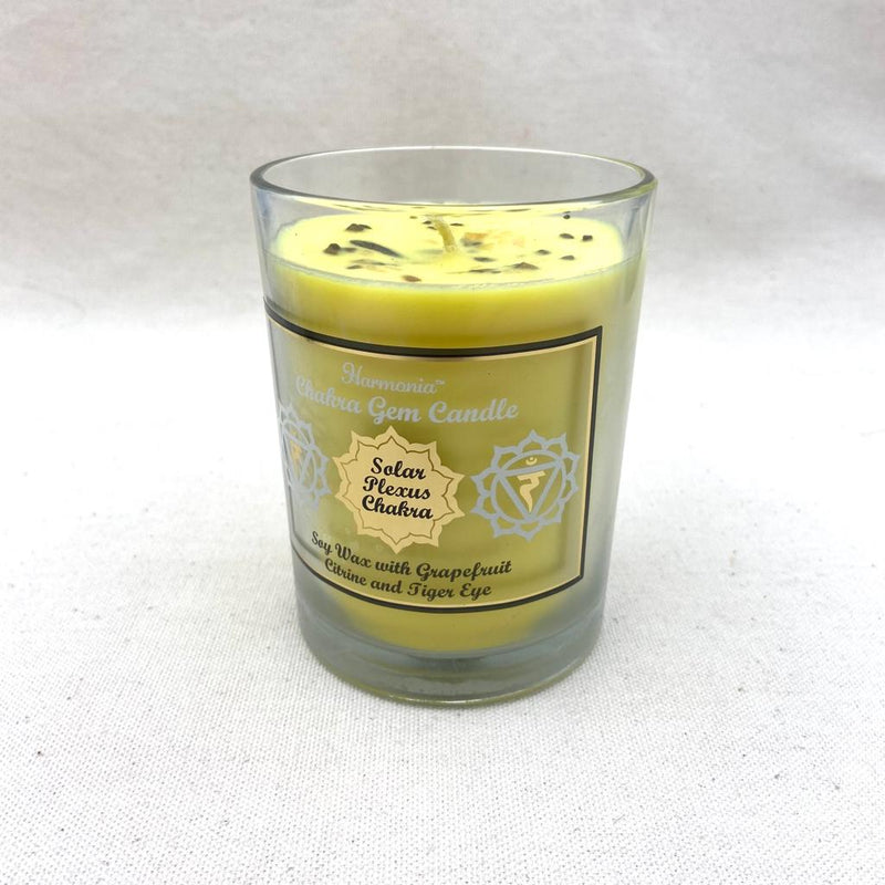 Glass Chakra Candle w/ Crystal Chips - East Meets West USA
