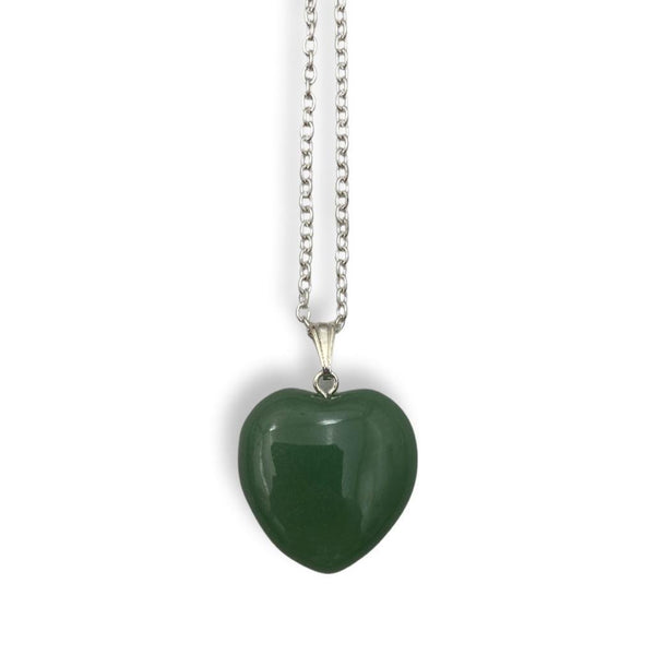 Green Aventurine Heart Pendant Necklace - East Meets West USA