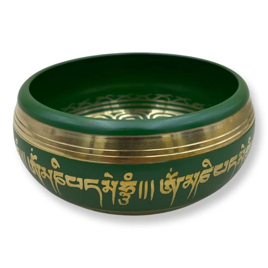 Green Brass Tibetan Singing Bowl - East Meets West USA