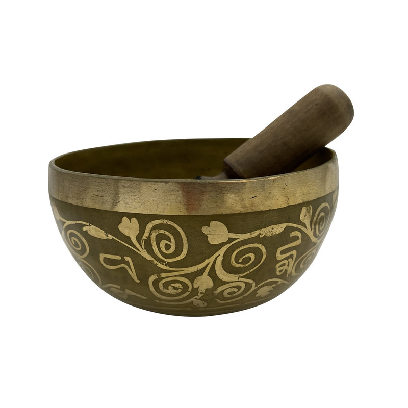 Hammered Brass Etched Tree of Life Singing Bowl - East Meets West USA
