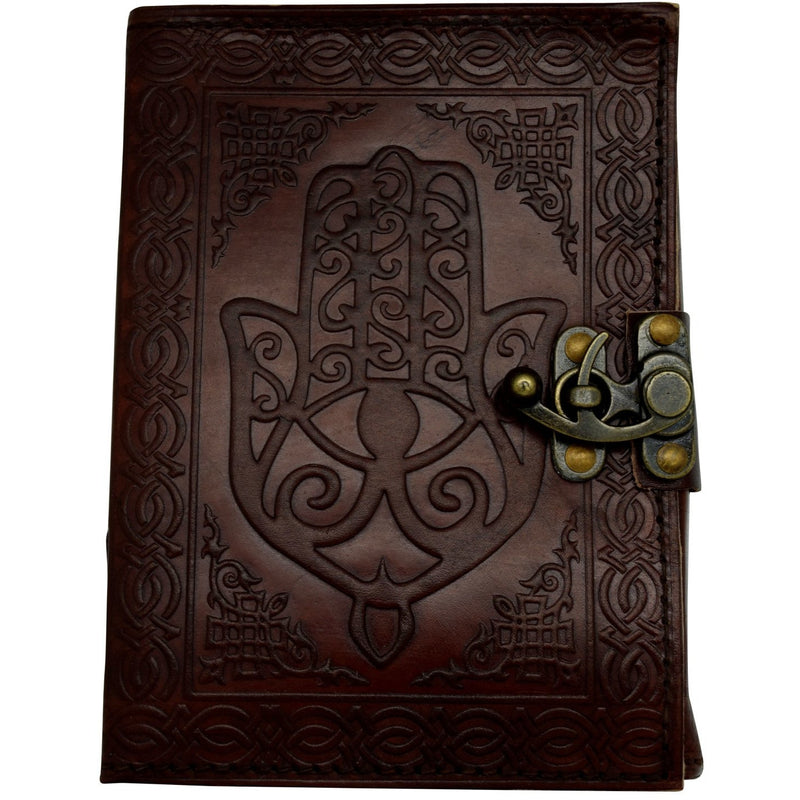 Hamsa Hand Leather Embossed Journal - East Meets West USA