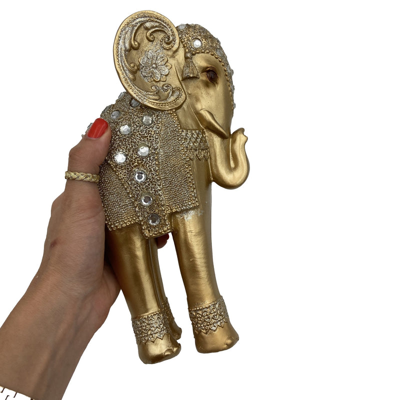 Jeweled Slim Thai Elephant Figurine - East Meets West USA