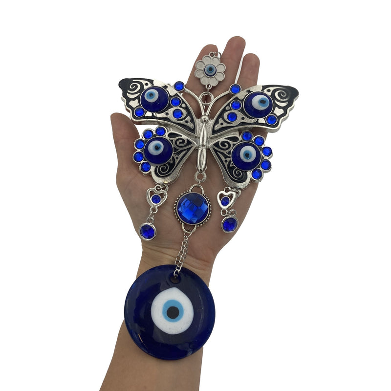 Large Butterfly Evil Eye Wall Hanging Accessory - East Meets West USA