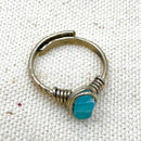 Blue Calcite Mini Tumbled Crystal Ring