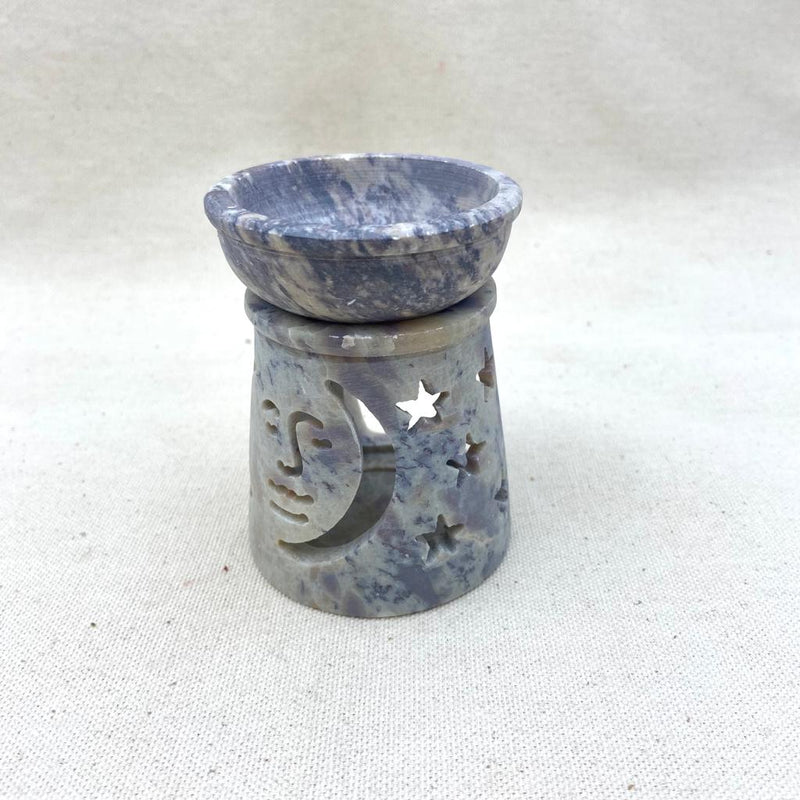 Moon Face Soapstone Oil Burner - East Meets West USA